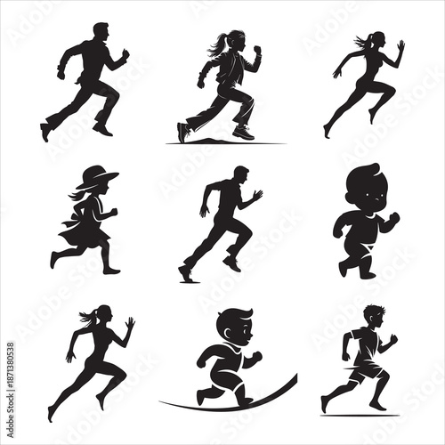Healthy Lifestyle Jogging Person Silhouette Art