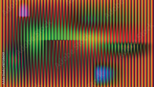 Distorted rainbow stripes with motion illusion and vibrant color transitions
