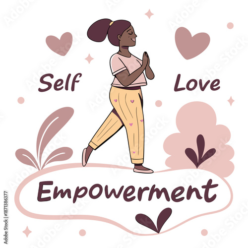 Woman embracing self-love and empowerment