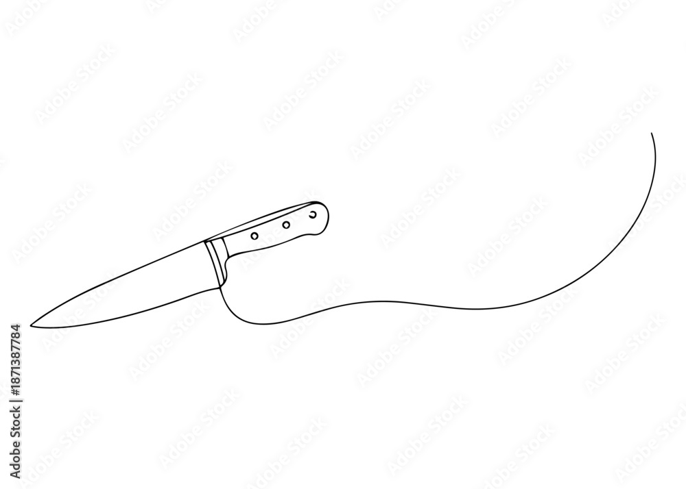 Obraz premium knife hand draw line icon vector Vector hand draw line icon on a transparent background