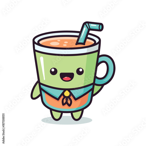 Cartoon Coffee Mug Character Illustration
