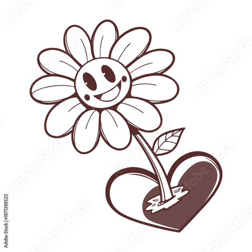 Happy flower with heart