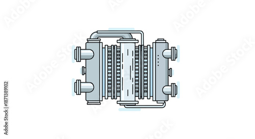 Industrial Heat Exchanger System Icon for Technology and Engineering Processes
