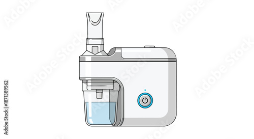 Portable nebulizer illustration for respiratory therapy and asthma treatment