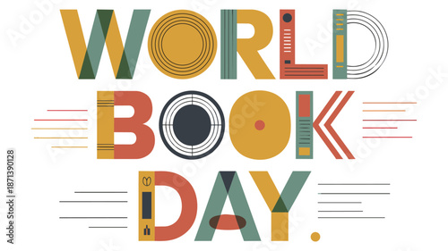 Vibrant World Book Day celebration with colorful typography