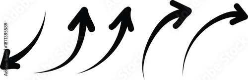 Arrows pointing up and to the right in a curved motion