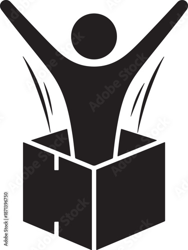 Black and white of a whisk with steam rising from a box also transparent background