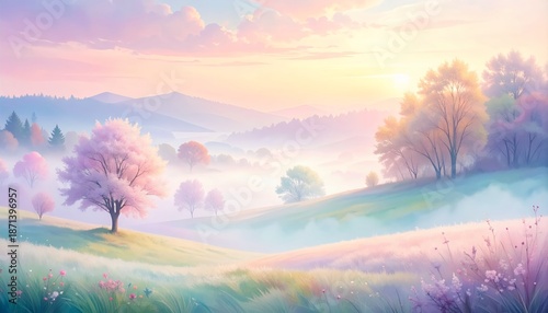Dreamy Pastel Sky with Soft Clouds and Gradient Colors