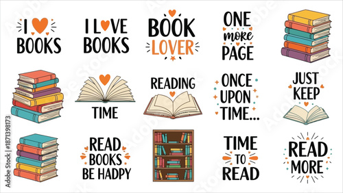 Fotografie Book reading quote vector