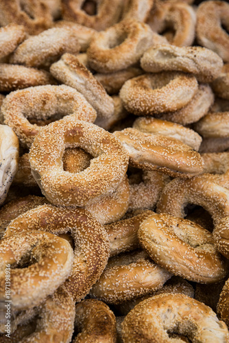 Sesame seeds bagels at Viateur Bagels.