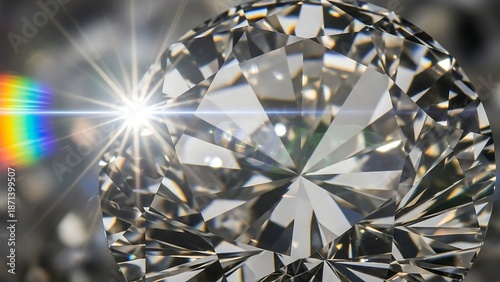 Large Round Brilliant Cut Diamond Gemstone.