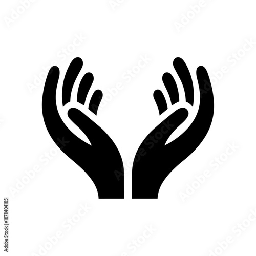 Open hands symbol expressing care, support, generosity, and protection, often associated with charity, wellness, mindfulness, and human-centered values.