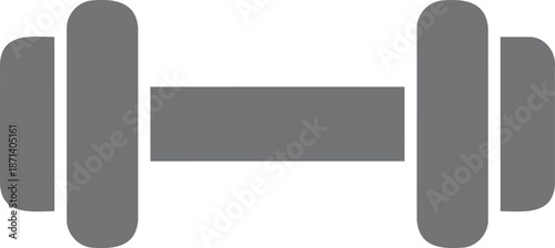Grey Dumbbell Icon for Fitness and Gym Workout Design - Minimalist Weightlifting Equipment Graphic