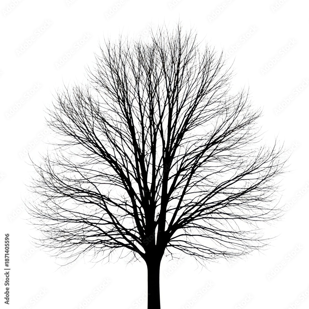 Obraz premium Solitary leafless tree silhouette