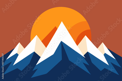 Warm Sun Peeking Through Notched Glacier Peaks