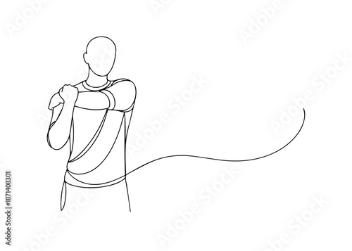 man warming up hand draw line icon vector
Vector hand draw line icon on a transparent background