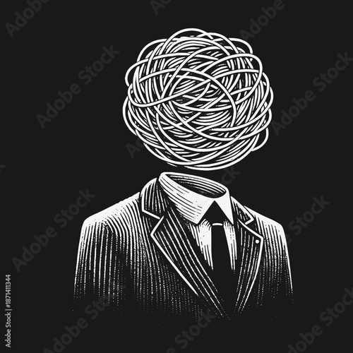 Tangled Thoughts: A Visual Representation of Mental Complexity and Confusion.