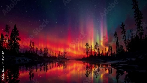 sunset over the lake