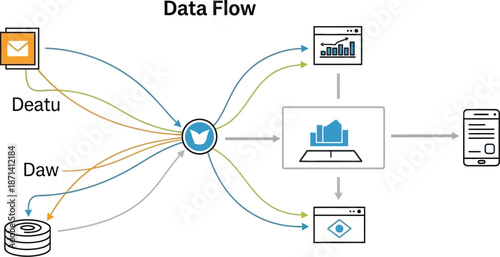 Artificial intelligence futuristic vector concept with machine learning data flow and advanced technology background