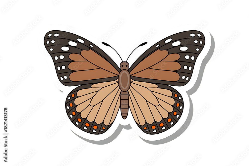 Obraz premium Monarch butterfly illustration with decorative design