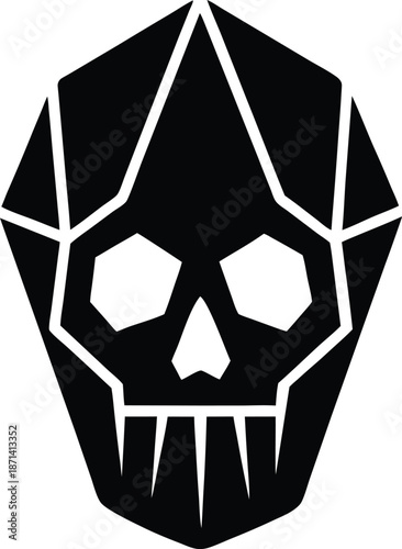 Crystal Skull silhouette vector art Illustration