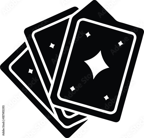 Deck of Magic Cards silhouette vector art Illustration