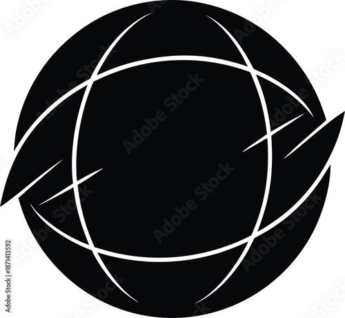 Energy Sphere silhouette vector art Illustration