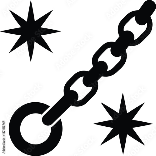 Magic Chain silhouette vector art Illustration