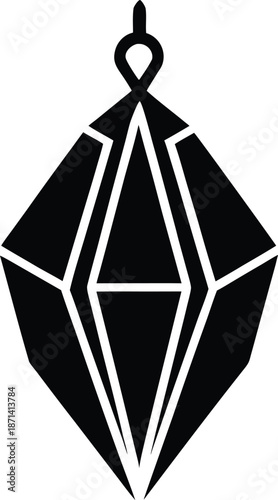 Magic Crystal Pendant silhouette vector art Illustration