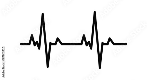 A simple black and white illustration of a heartbeat line representing life and medical concepts