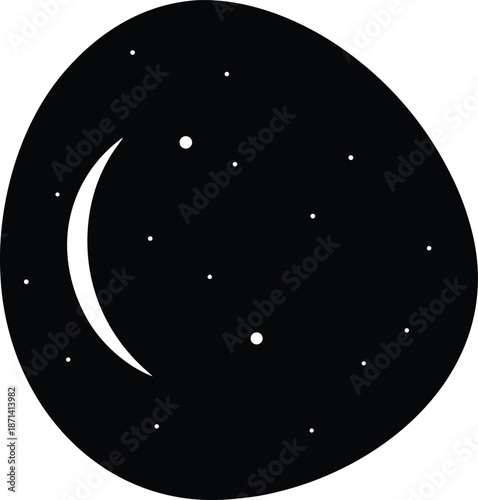 Moon Stone silhouette vector art Illustration