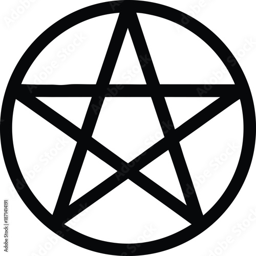 Pentagram Symbol silhouette vector art Illustration