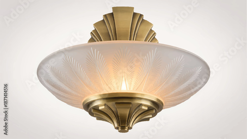 Vintage style wall light fixture with glass shade and gold metal details