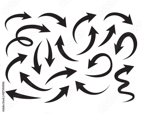 Multiple curved arrows illustration showing confusion, complexity, chaos and decision overload