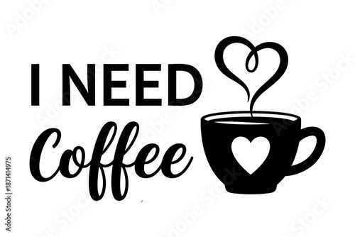 Cup of coffee with heart icon illustration t-shirt design concept vector 
