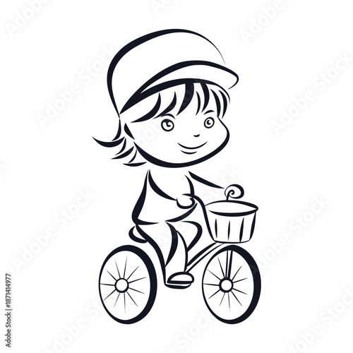 Silhouette of a child enthusiastically riding a bicycle, evoking carefree childhood adventures