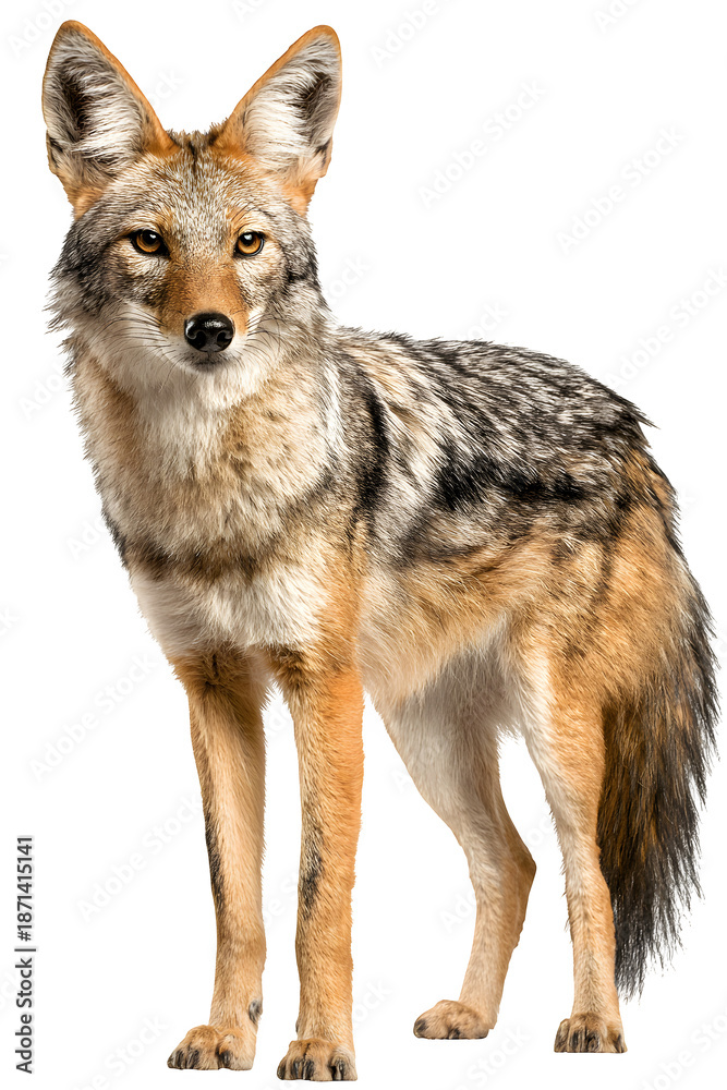 Fototapeta premium Golden Jackal Portrait isolated on transparent background