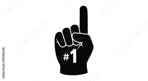 A simple black graphic depicts a hand with a raised index finger and the number one