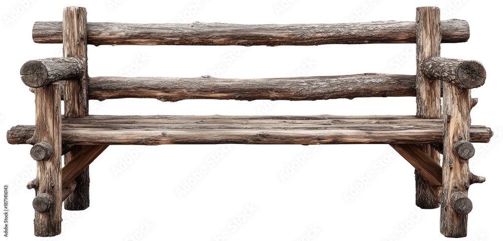 Obraz premium Rustic log bench (1)