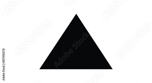 A simple geometric illustration depicting a solid black triangle against a white background