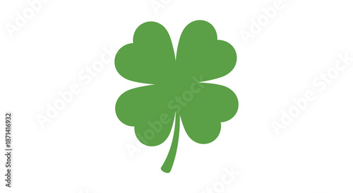 A vibrant stylized illustration of a four leaf clover against a plain white background