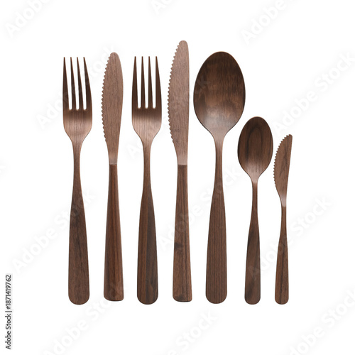 Different Types of Silverware Arranged on a Plain Surface for Setting a Table...