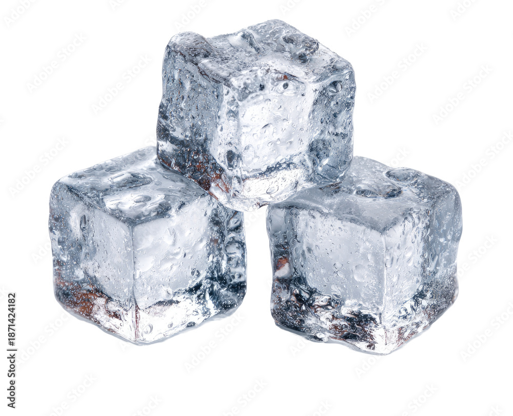 Obraz premium Three ice cubes stacked