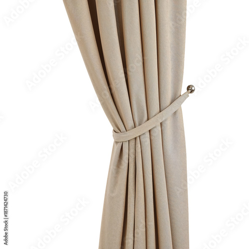 Curtain Draped and Secured With Tieback in a Bright Indoor Space During Daytime