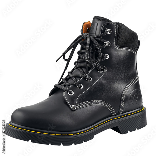 Stylish Black Boots Displayed on a Simple White Background for Online Shopping