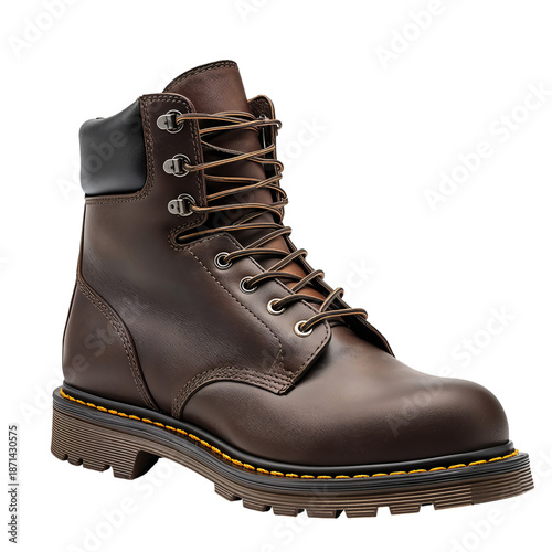 Stylish Black Leather Boot on a White Background for Casual Wear and Outdoor ...
