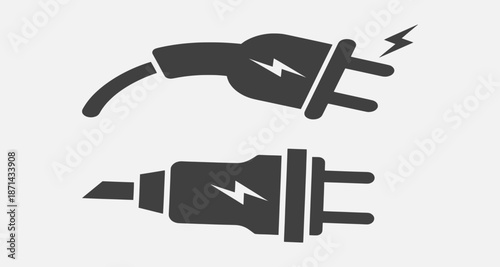 Electric plugs and sockets illustration showcasing energy transfer and power connection