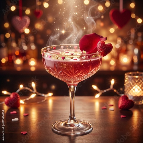 Valentine's Sparkle Cocktail