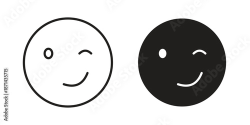 Smile wink icons logo design, Pictogram Icons
