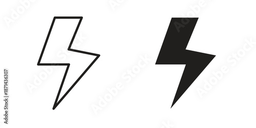 Thunder bolt icons logo design, Pictogram Icons